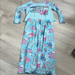 The Children's Place Dreaming of Cocoa Pajama Set - Light Blue and Pink
